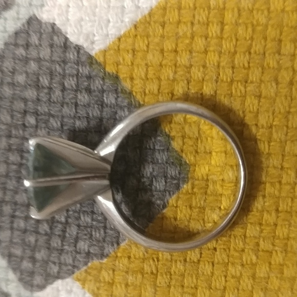 3ct round Blue Moissanite engagement ring - Picture 2 of 4